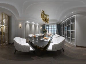 panoramik 360 amerikan tarzı restoran mutfak alanı 04 3D Model