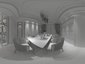 panoramic 360 american style restaurant kitchen space 04 Modelo 3D