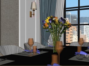 panoramic 360 american style restaurant kitchen space 04 Modelo 3D