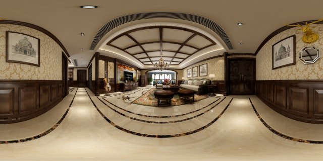 panoramic american style family living room restaurant 01 3Dモデル .c4d .max .obj .3ds .fbx .stl .blend 