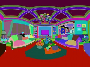 panoramic american style family living room restaurant 02 Model 3D