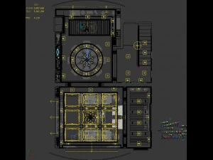 panoramic american style family living room restaurant 02 3D Model