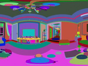 panoramic american style family living room restaurant 03 3D Model