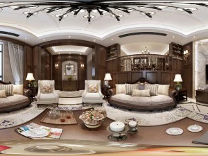 restaurante panor&aacute;mico de sal&oacute;n familiar estilo americano 04 Modelo 3D