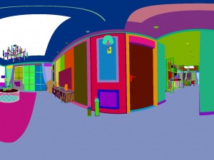panoramic american style family living room restaurant 08 3D Model