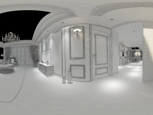 panoramic american style family living room restaurant 08 3D Model