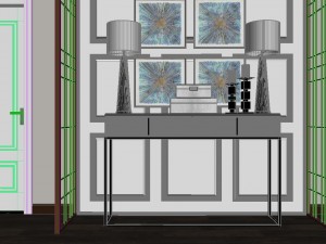 panoramic american style family living room restaurant 08 3D Model