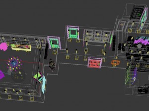 panoramic american style family living room restaurant 08 3D Model