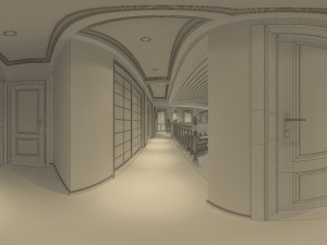 panoramic american style family living room restaurant 09 Model 3D