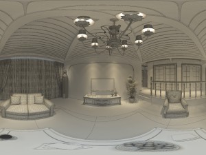 panoramic american style family living room restaurant 09 Model 3D