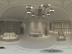 panoramic american style family living room restaurant 09 3D Model