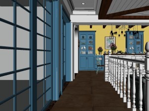 panoramic american style family living room restaurant 09 Model 3D