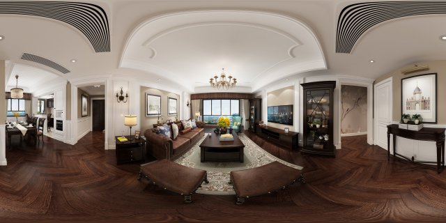 panoramic american style family living room restaurant 10 3D मॉडल .c4d .max .obj .3ds .fbx .stl .blend 