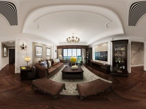 панорамна сімейна вітальня в американському стилі ресторан 10 3D Модель