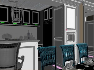 panoramic american style family living room restaurant 10 3D मॉडल