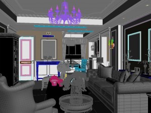 panoramic american style family living room restaurant 10 3D मॉडल