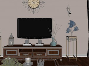 panoramic american style family living room restaurant 11 3Dモデル