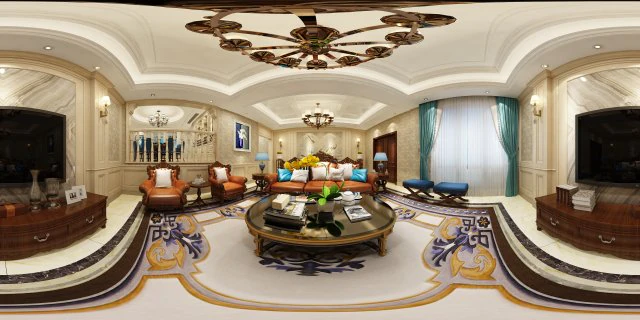 panoramic american style family living room restaurant 12 3D Model .c4d .max .obj .3ds .fbx .stl .blend 