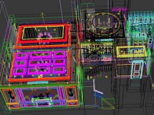 panoramic american style family living room restaurant 12 3D Model