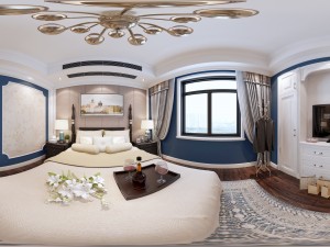 panoramic american style family bedroom space 01 3D मॉडल