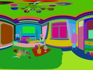 panoramic american style family bedroom space 01 3D Model