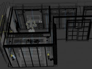 panoramic american style family bedroom space 01 3D Model