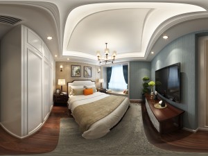 panoramic american style family bedroom space 02 3D Модель
