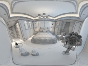 panoramic american style family bedroom space 03 Model 3D