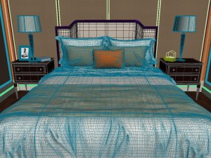 panoramic american style family bedroom space 03 Model 3D
