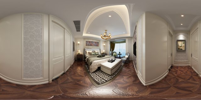 panoramic american style family bedroom space 04 Modelo 3D .c4d .max .obj .3ds .fbx .stl .blend 