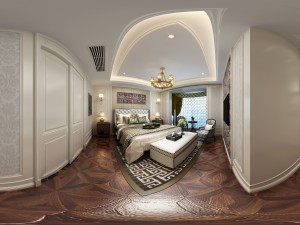 panoramic american style family bedroom space 04 3D Model