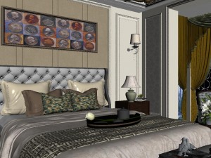 panoramic american style family bedroom space 04 Modelo 3D