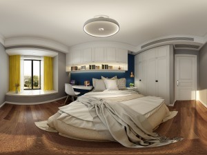 panoramic american style family bedroom space 06 3D Model