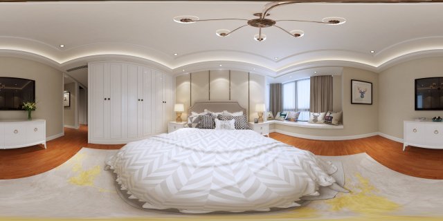 panoramic american style family bedroom space 07 Model 3D .c4d .max .obj .3ds .fbx .stl .blend 
