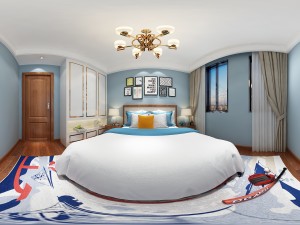 panoramic american style family bedroom space 08 3D Model
