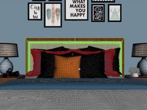panoramic american style family bedroom space 08 3D Модель