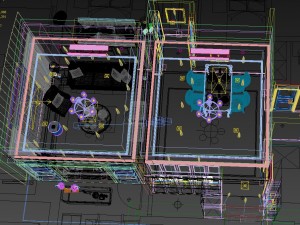panoramic american style living room restaurant space 01 Modello 3D