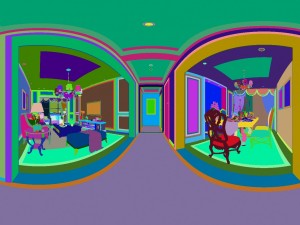 panoramic american style living room restaurant space 02 Modèle 3D