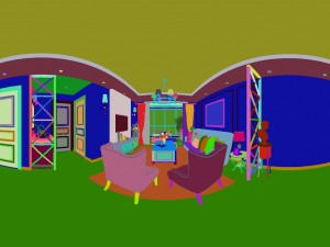panoramic american style living room restaurant space 04 3D 模型