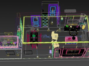 panoramic american style living room restaurant space 04 3D 模型