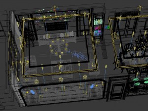 panoramic american style living room restaurant space 05 3D-Modell