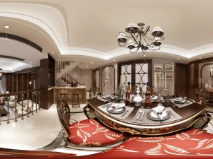 sal&oacute;n panor&aacute;mico estilo americano espacio restaurante 06 Modelo 3D