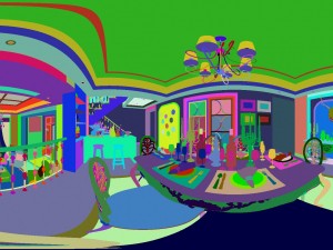 panoramic american style living room restaurant space 06 3D Model