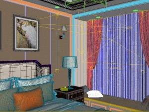 panoramic american style living room restaurant space 09 Model 3D