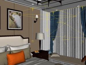 panoramic american style living room restaurant space 09 Model 3D