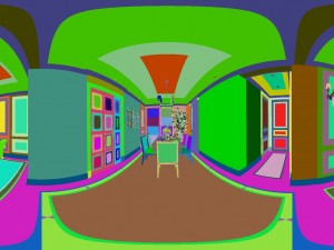 panoramic american style living room restaurant space 10 3D Model