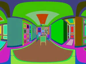 panoramic american style living room restaurant space 10 3D Model