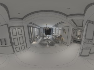 panoramic american style living room restaurant space 11 Model 3D