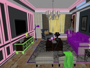 panoramic american style living room restaurant space 11 Model 3D