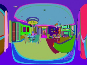panoramic american style living room restaurant space 12 3D Model